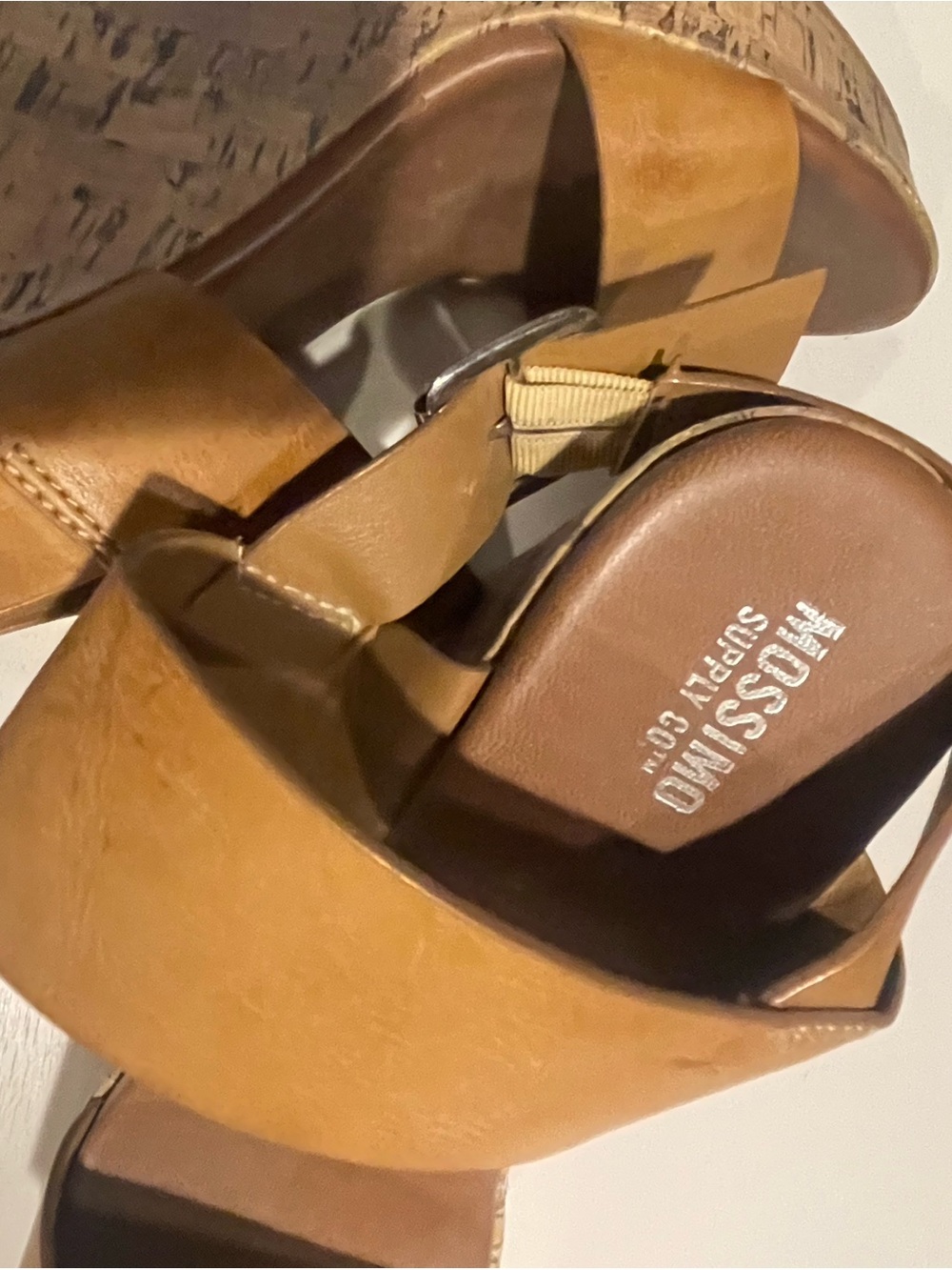 Mossimo Supply Co. Tan Wedge Sandals with Ankle Buckle - Picture 6 of 8
